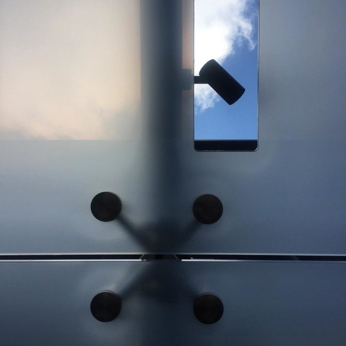 Smoky. Detail from the glass awning. Plus, LA is the most beautiful when we have clouds