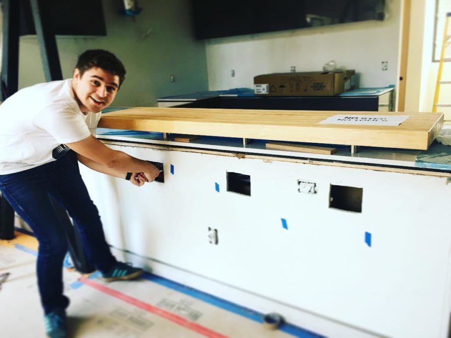 @edycristian using his Romanian strength to secure the Telemachus bar tops at one of our small lot projects