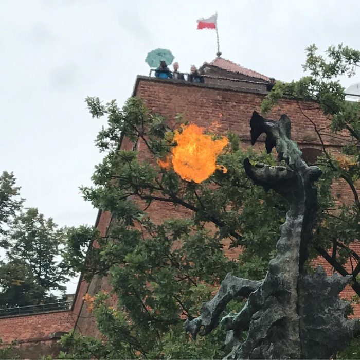 The ? breathing dragon at Wawel castle in Krakow. Such a beautiful city... @meeccles w/ Kierin and Midori